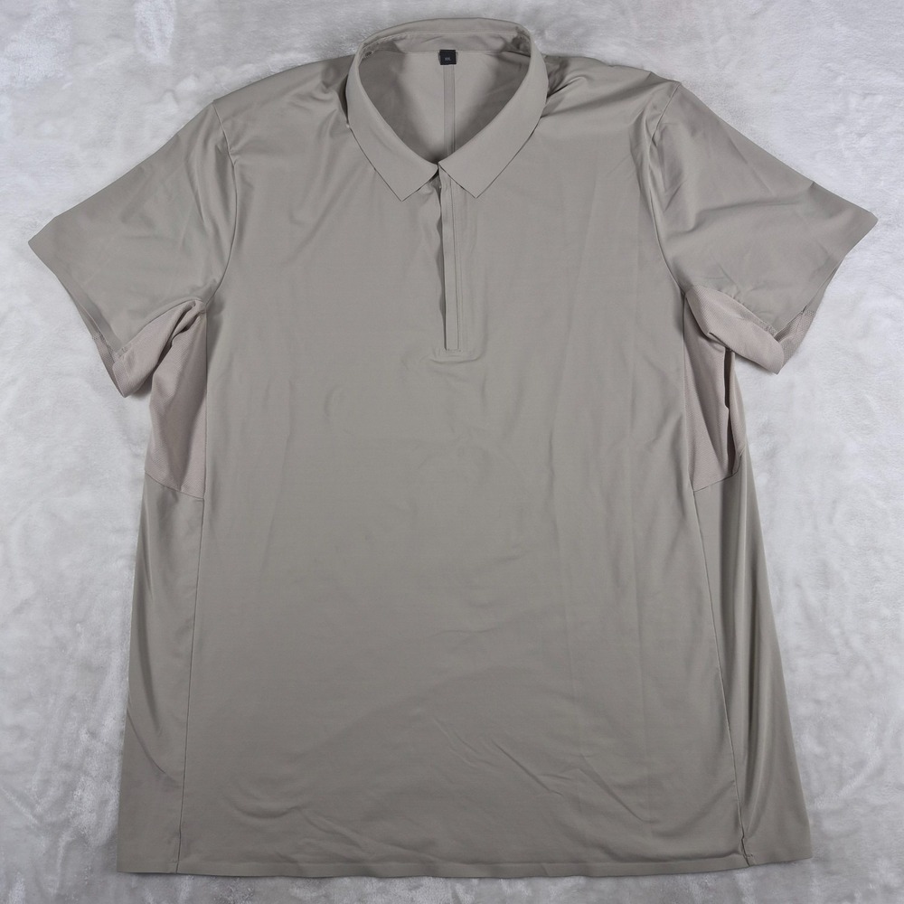 Lululemon Quarter Zip Polo Shirt Men's 2XL XXL Beige Golf Stretch Performance